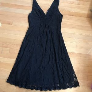 Black lace overlay dress